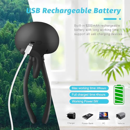 Image of Stroller Fan Portable Bladeless Fan 5200mAh Handheld Fan with Flexible Tripod Clip on Stroller Fan 3, car Seat, Crib, Bike and Desktop (black)