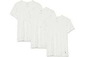 Hanes Men's Slim Fit Stretch Crew Tee, White/Cruise Navy, Large
