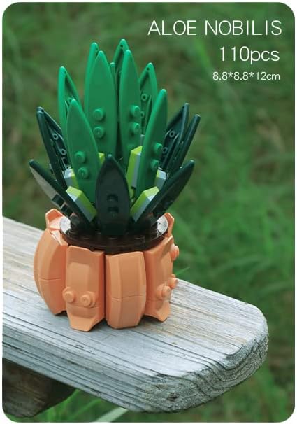 Miniatura 4 de Apostrophe Games Juego de bloques de construcción de suculentas  6 juegos únicos de plantas para construir, 695 piezas, modelos para adultos y niños