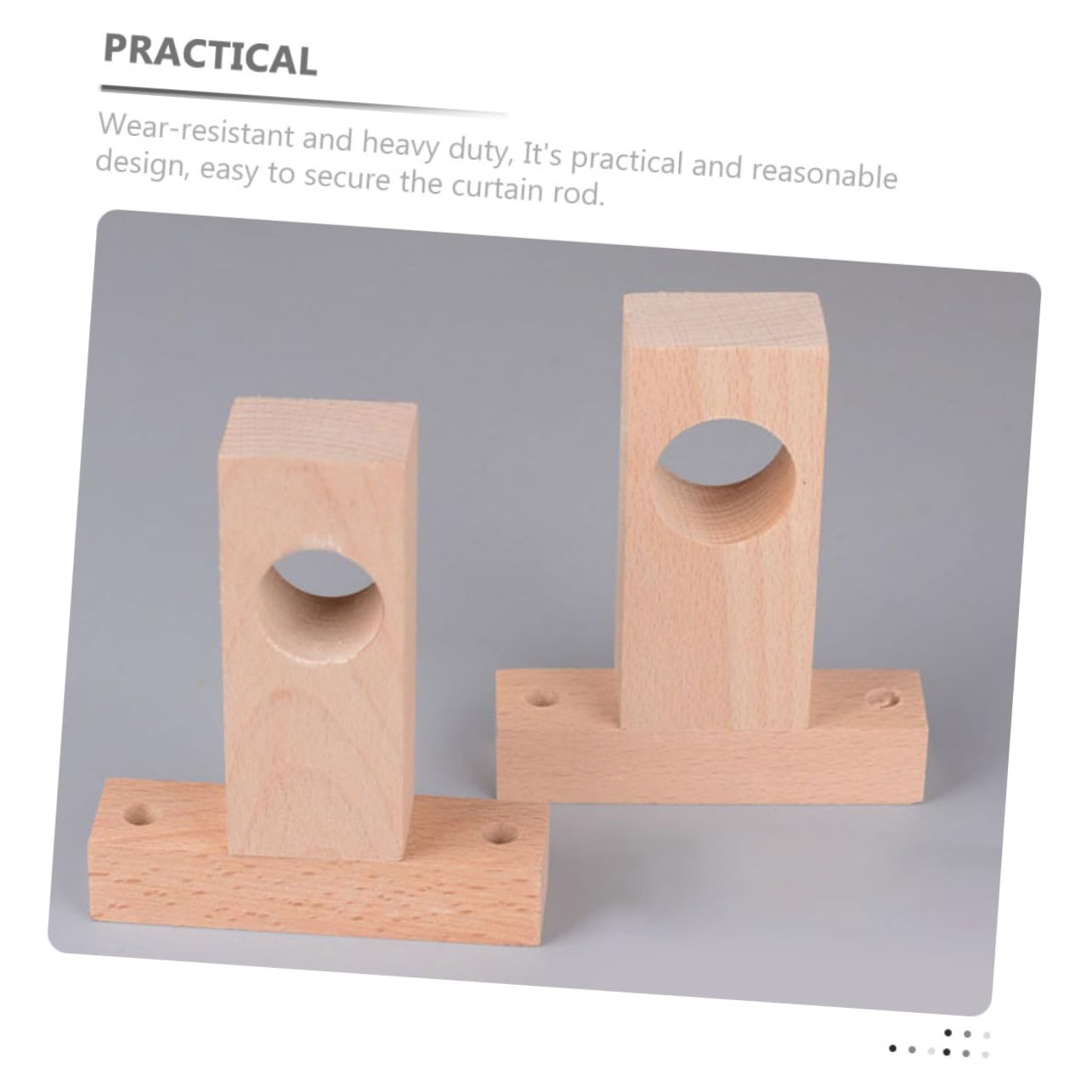 Supporti per Bastone in Legno Beige 4 Pezzi, Staffa Resistente e Pesante per Bastoni Tende, Adatti per Casa e Dormitorio