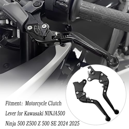 Image of for Kawasaki NINJA500 Ninja 500 Z500 Z 500 SE ABS 2024 2025 Motorcycle Clutch Lever Adjustable Handlebars Brake and Clutch Levers Set (Black)