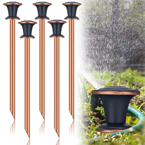 Tandefio 5 Pcs Garden Hose Guide Stake 17 Inch Heavy Duty Decorative Metal Water Hose Guide Stake for Garden, Lawn, Plants and Flower Beds