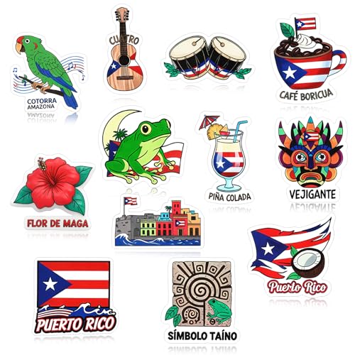 Imanes decorativos de Puerto Rico 12 unidades pack