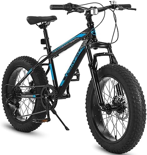 WEFIYERS Fat Tire Mountain Bike Full Shimano 7 Speed,Dual Disc Brake Urban Commuter City Bicycle for Man,High Carbon Steel Frame,Front Suspension