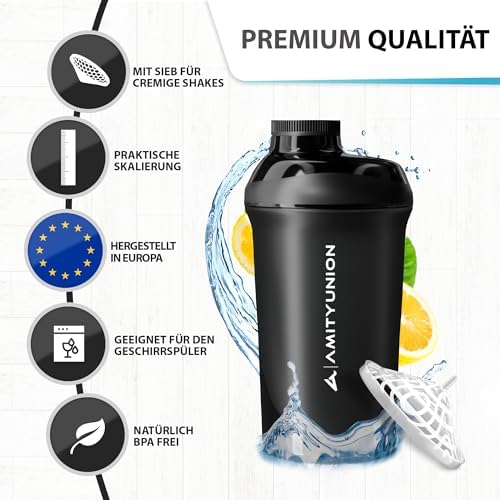 AMITYUNION Proteinowy shaker Deluxe (Deluxe Shaker Midnight Black Compact)
