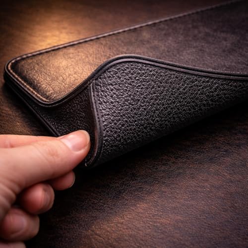 Image of Leatherman Leather Mouse Pad (Black) - Premium Non-Slip Desk Mouse Pad, Smooth Surface for Precision Control, Durable Rectangular Office & Gaming Mousepad, 24.5 x 21.1 cm