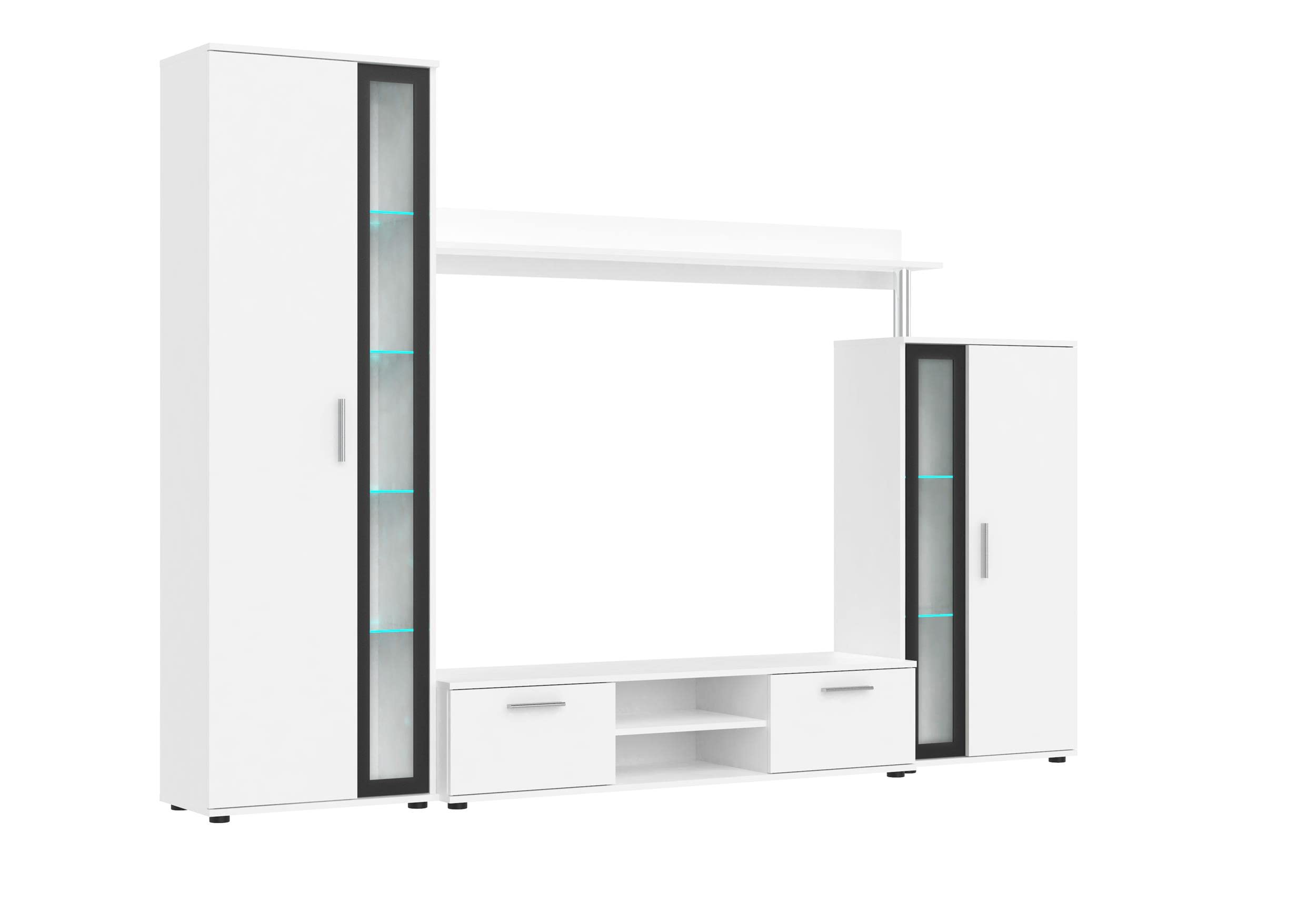 Élément Mural – Meuble de Salon 4 éléments | Design Moderne, mobilier pour Une Maison Douillette et Confortable, Pratique, Blanc