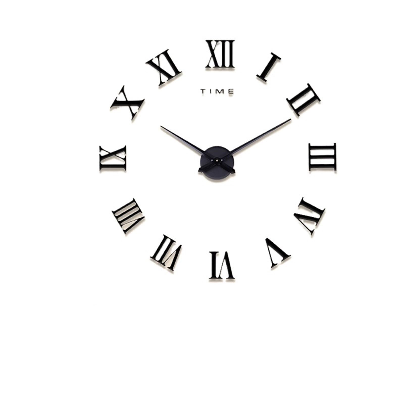 JBJYGSG Numerals DIY Wall Clock 3D Large Wall Decoration Sticker Frameless Wall Clock Decoration Living Room For Living Room Bedroom(Black)