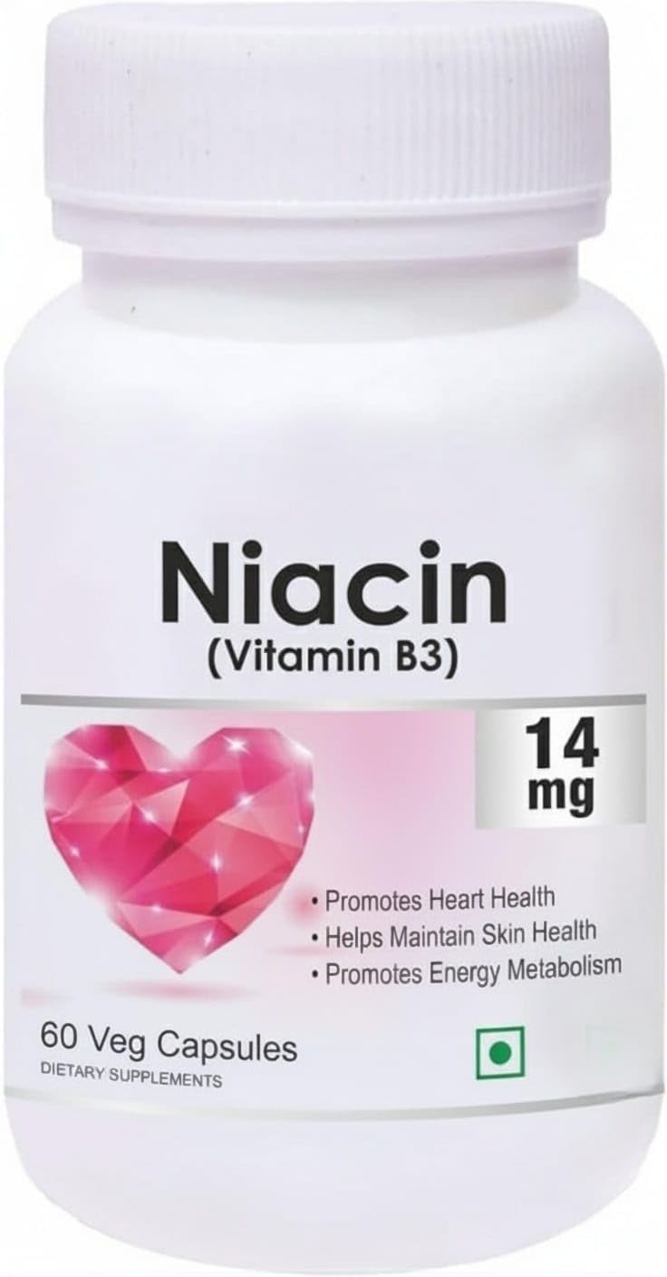 Niacin 14mg Vitamin B3 with Inositol 50mg Supplement - 60 Veg Capsules