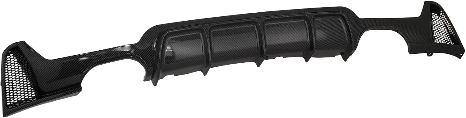 KARPAL Carbon Fiber Look Rear Bumper Diffuser Lip Compatible with 2014-2020 BMW F32 420i 428i 435i M Sport
