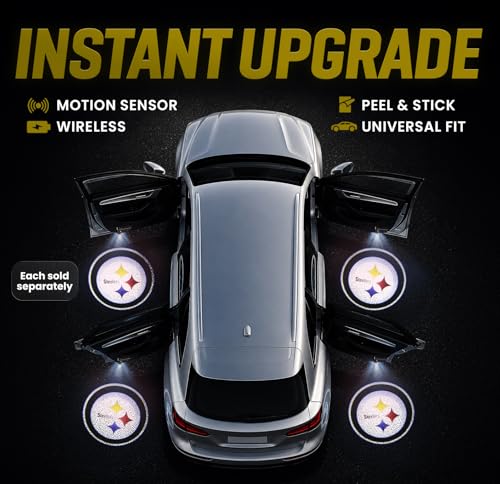 Image of LED Car Door Light - Officially Licensed NFL Wireless Projector - Show Your Team Pride - Battery Powered, Easy Install