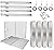 Utheer Grill Replacement Parts for Home Depot Nexgrill replacement parts 4 Burner 720-0830H, 720-0830D, 720-0783E, Included 17 inch Cooking Grates, 4 Grill Burner Tube, 4 Heat Plates, 4 Ignitors