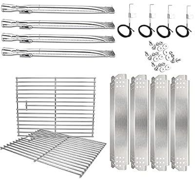 Utheer Grill Replacement Parts for Home Depot Nexgrill replacement parts 4 Burner 720-0830H, 720-0830D, 720-0783E, Included 17 inch Cooking Grates, 4 Grill Burner Tube, 4 Heat Plates, 4 Ignitors