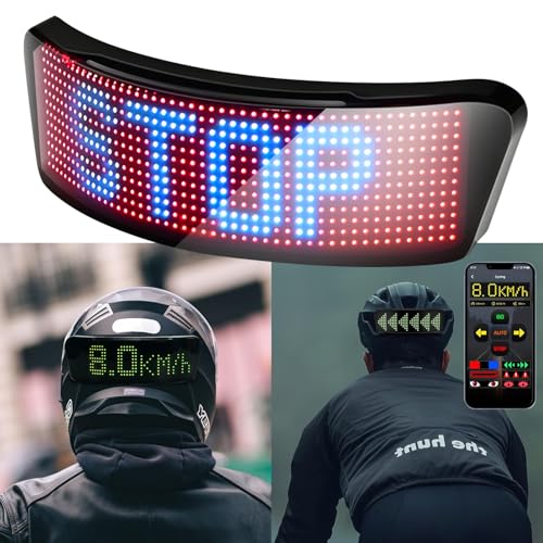 Lixada Écran LED couleur complet pour casque de vélo et de moto, système de clignotants pour vélo, feu arrière de vélo, affichage de vitesse en temps réel, connexion APP, prend en charge des textes