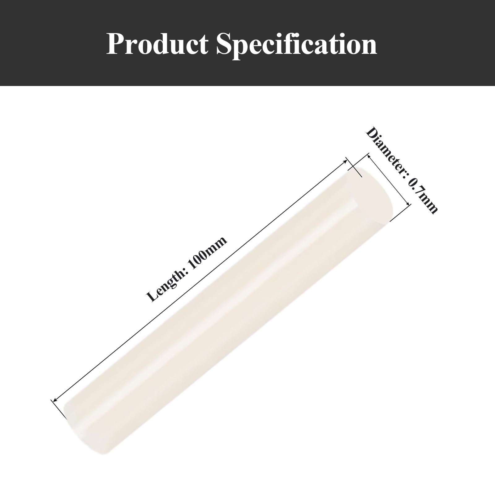 DFDPAXL 2 Pieces 99% Alumina Ceramic Solid Rod Length 100Mm Diameter 0.5-1Mm Suitable for Electronics Manufacturing and Stoves,Diameter 0.7mm