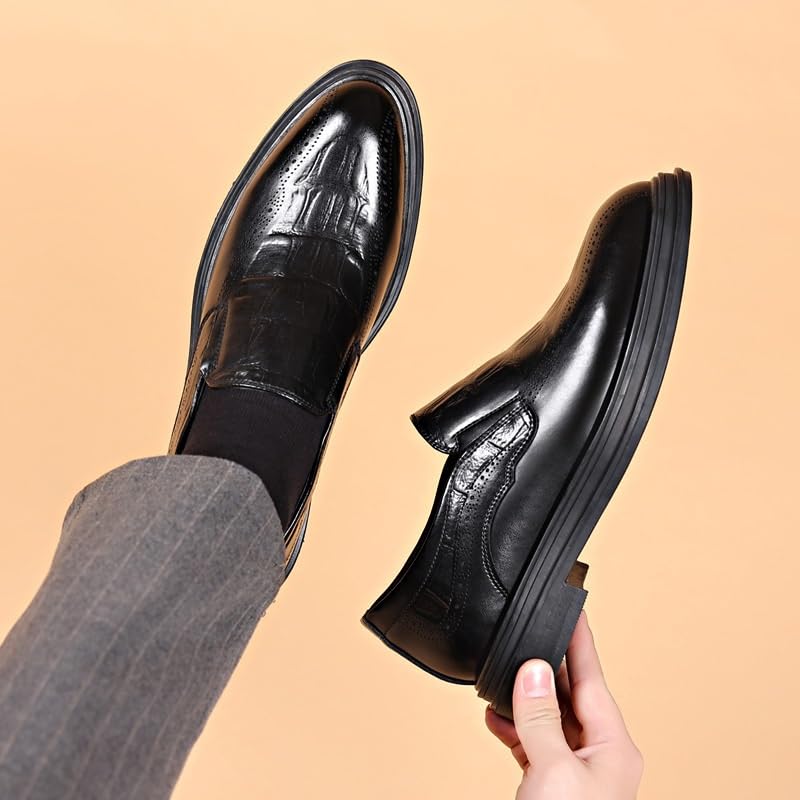 Men's Pointed Toe Oxford Shoes Slip On Pointed Toe Derbys Classic Formal Business Shoes Lightweight All-Day Comfort Non-Slip Soft Sole Derby Shoes3