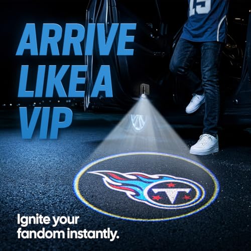 Image of LED Car Door Light - Officially Licensed NFL Wireless Projector - Show Your Team Pride - Battery Powered, Easy Install
