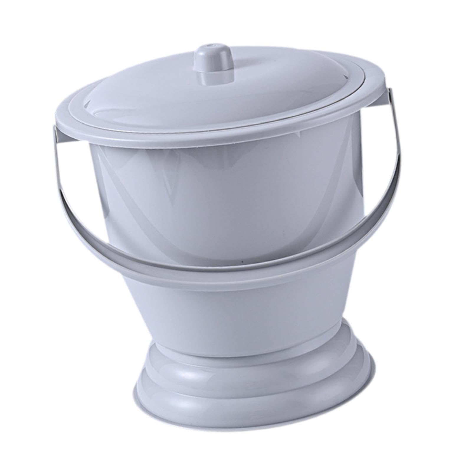 Urine Pot Toilet Spittoon With Lid And Handle For Kids Adults Woman Children Gray