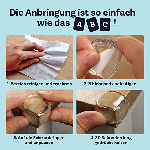 Eckenschutz und Kantenschutz für Kindersicherung, für Tisch und Möbel Ecken, Stoßschutz für Baby und Kinder, für Baby Schutz, Fortgeschritten (24 Advanced) 5