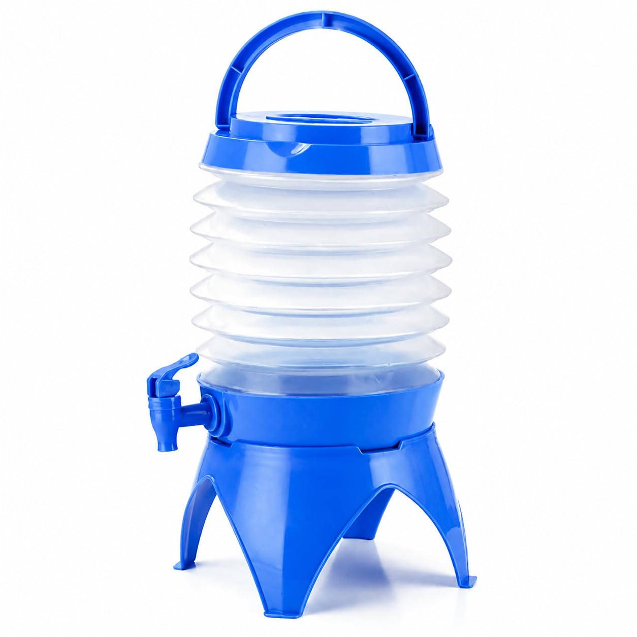 Collapsible Water Dispenser with Tap, Foldable Beverage Container for Camping & Travel, Portable Water Storage Tank with Stand & Handle, Leakproof Picnic Water Jug for Outdoor, Home Use (Blue)-picture-23