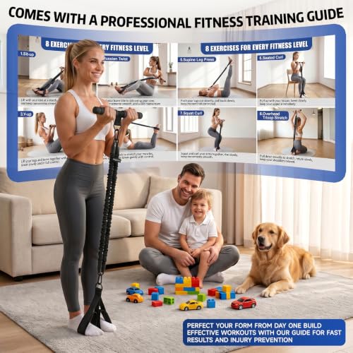 Image of Pedal Resistance Band with Handle, 90LBS Adjustable Exercise Band | Full-Body Resistance Exercise,Adjustable 30 /60 /90LB,Portable Equipment,Multiple Colors
