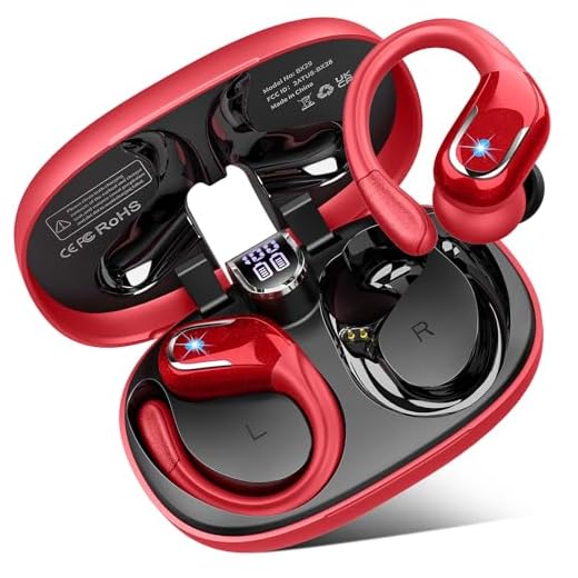 Wireless Earbud, Bluetooth 5.4 Headphones 75Hrs Playtime, Bluetooth Earbuds Deep Bass Noise Cancelling Mic, Over Ear Buds with Sport Earhooks, IP7 Waterproof Wireless Earphones for Workout/Running/Gym