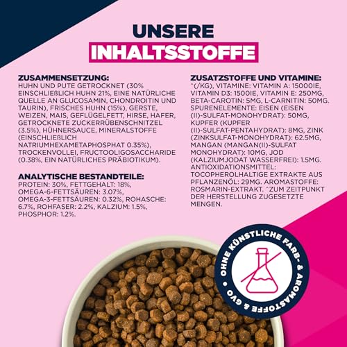 Eukanuba Hundefutter Trocken mit frischem Huhn für kleine Rassen, Premium Trockenfutter für ausgewachsene Hunde, 15 kg