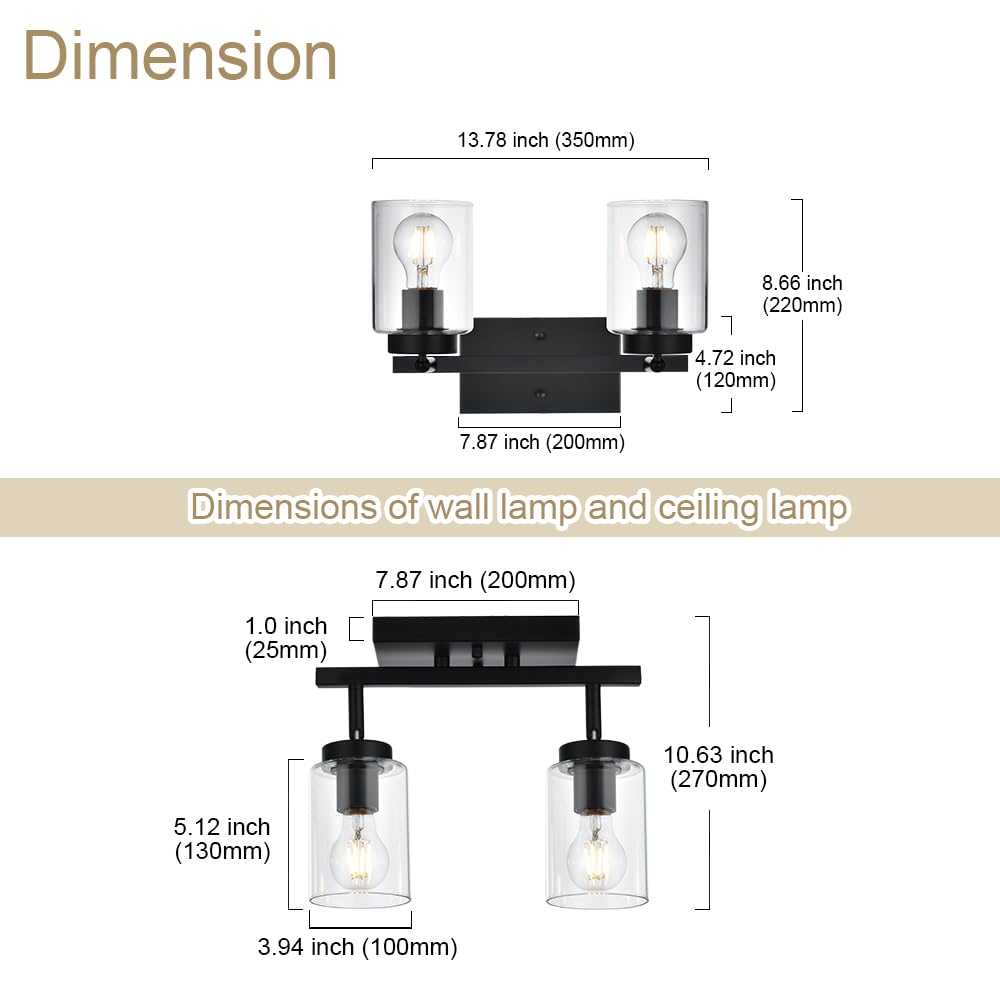Black Bathroom Vanity Lights - Modern Wall Sconce -4