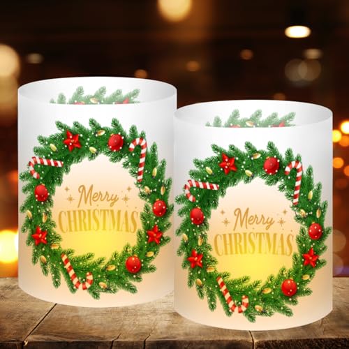 Tixlux 12 Stück Windlicht Tischdeko Weihnachten, mit Marry Christmas,...