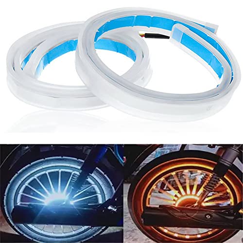 Image of Set of 2 Ultra-fine 60cm DRL Turn Signal Left and Right 12v LED Strip | Daytime Running Light | Flexible | Soft | Tube Guide Bike LED Strip | for Bike, car, scooty, Truck, Auto, Van