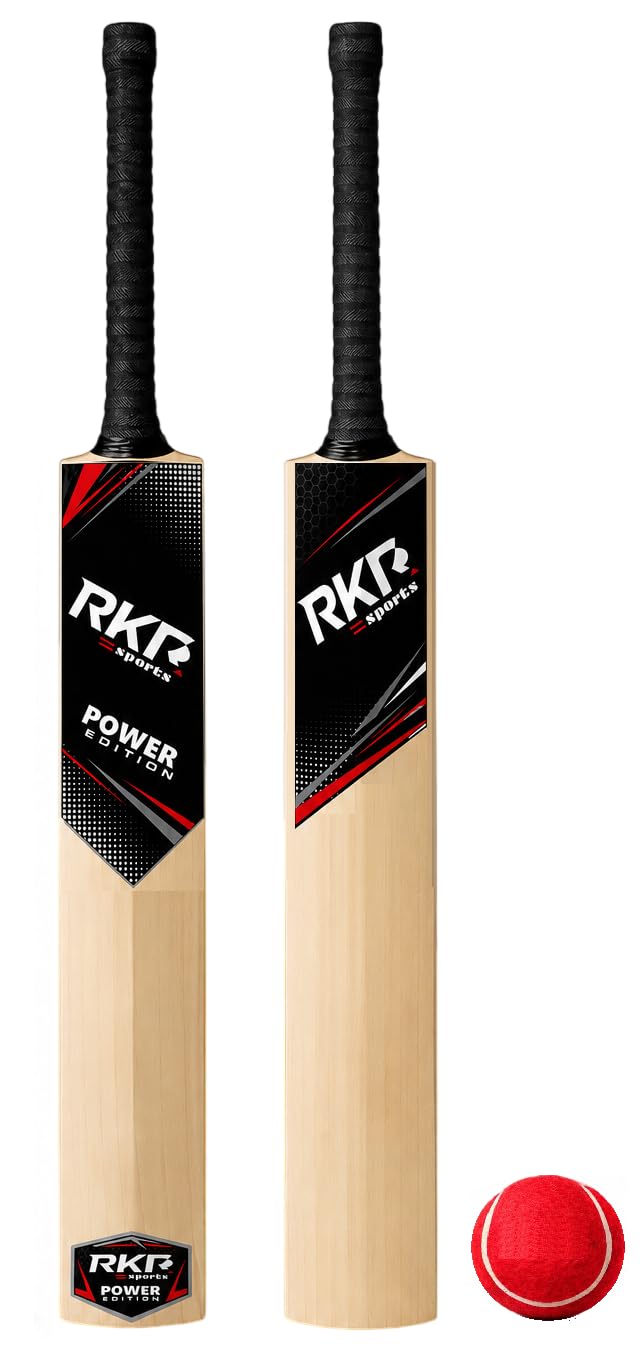 Power Edition Himachal Willow Cricket Bat Size 5 with Premium Soft Tennis Ball | Natural Willow Wooden Cricket Bat for Boys & Girls Age 10-13 Years | Lightweight Tennis Ball Bat-image-24
