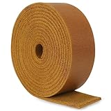 Jack&Chris 72.5 Inches Long Leather Straps for Crafts, 1.5 Inch Wide Leather Strips, Full Grain Leathers for Handmade Arts, Crafts, Ropes, Light Brown