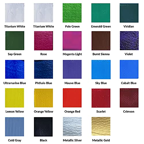 Image of Permanent Fabric Paint Kit, 24 Colors, Medium Acrylic Set, for Clothes, Upholstery, Outdoor Cushions, Shoes, Includes Metallic Gold, White, Red, Yellow, Orange, Pink