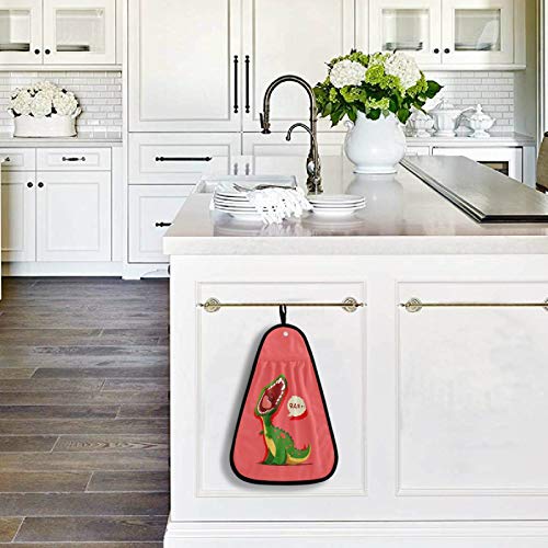 Visesunny Funny Dinosaur Roaring Cartoon Animal Kitchen Dish Towel With Hanging Loop Absorbent Hand Towel For Bathroom Cleaning And Drying Washcloth #TOP3