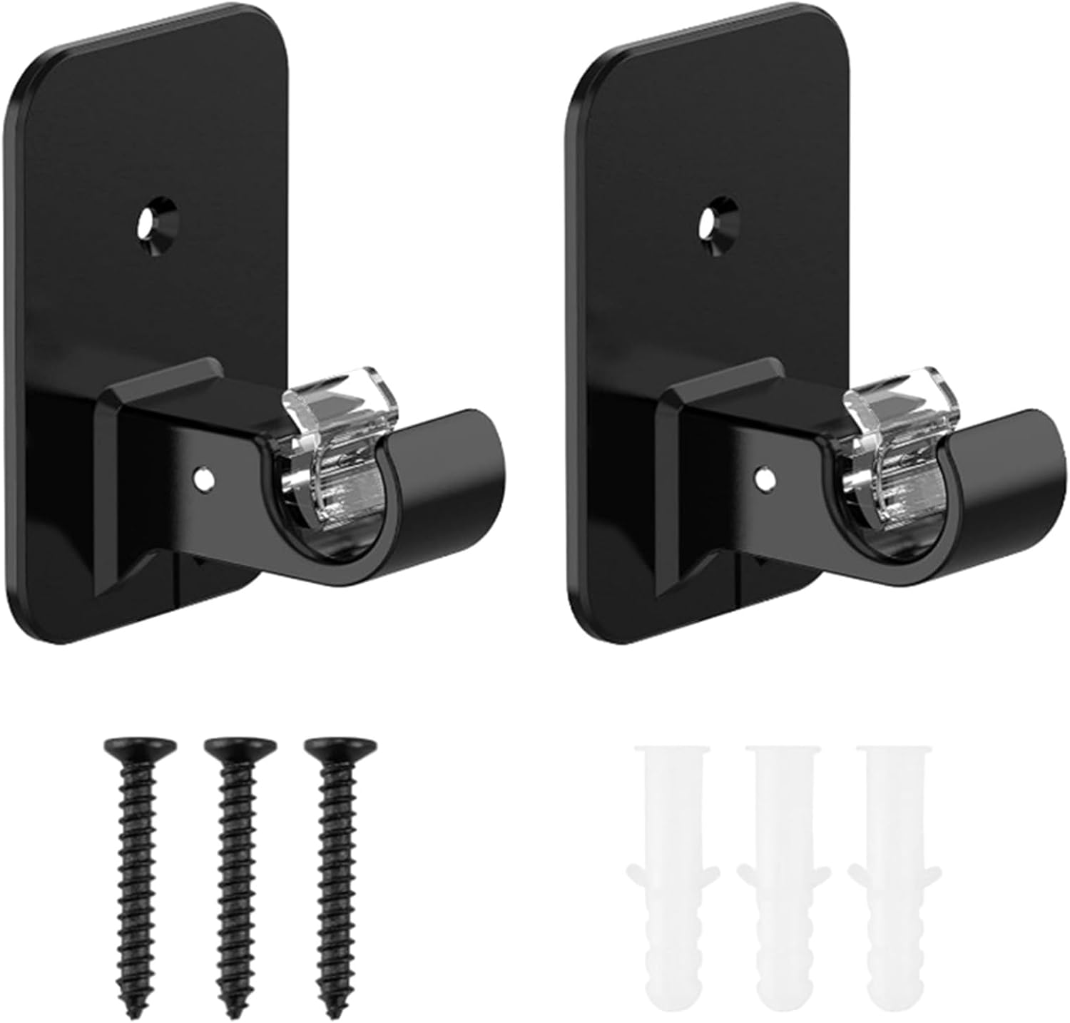Pack of 2 Space Saving Adhesive Curtain Rod Holders Without Holes Drilling Apartment Safe Window Accessories No Tools Curtain Rod Installation