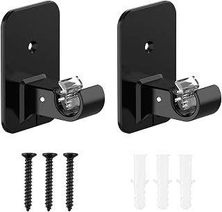 2Pcs Without Permanent Curtain Rod Brackets Strong Auto Stick Mounts Damage Release for Renters Homes Kitchen Bathroom Heavy Duty Adhesive Curtain Brackets