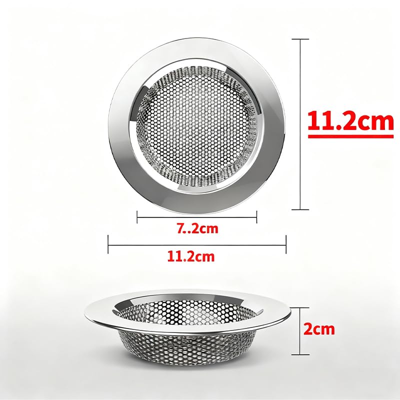 Colador para fregadero de cocina doble capa acero 4.5" miniatura 2