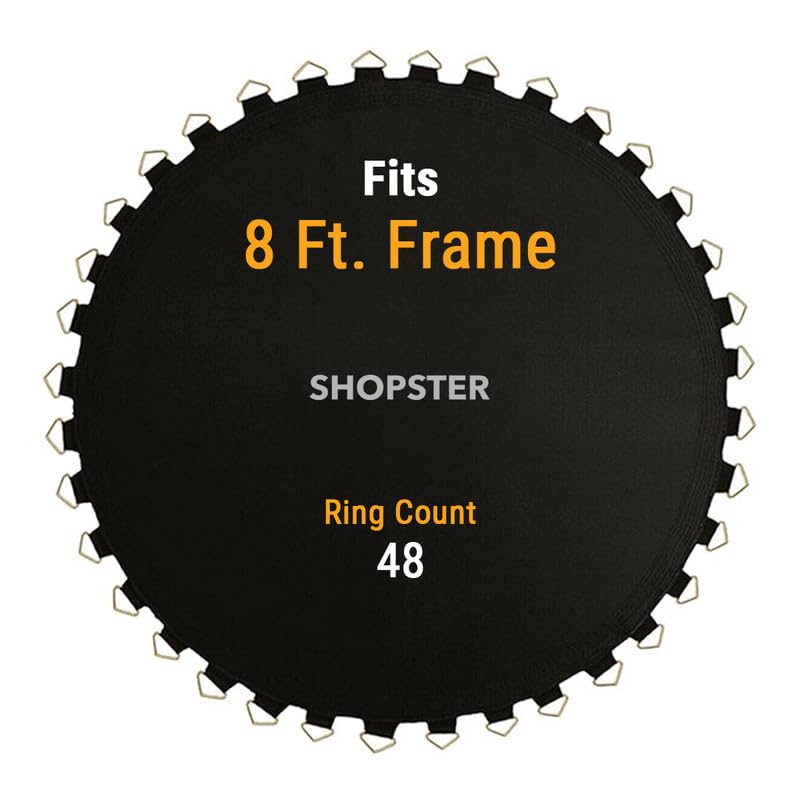 Replacement Jumping Heavy Duty Mat for 8ft Trampolines Round Frame, Perfect Bounce, Fits Most Brands and Models, Outdoor Fun (for 48 Springs)