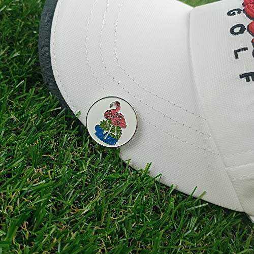 Golters Golf Ball Markers With Hat Clips Value Sets For Men Women Golfer, Removable Attaches Easily To Golf Cap Premium Gifts (Pinapple Flamingo) #TOP4