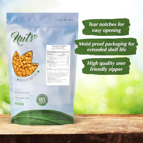 Image of NUTS U.S. - Roasted and Salted Corn Nuggets | No Aritifical Colors & Flavors | NON-GMO | Packed in Resealable Bags!!! (2 LBS)