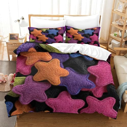 Ensemble de literie microfibre 3D anti-décoloration lit Super King 260x220cm - 3