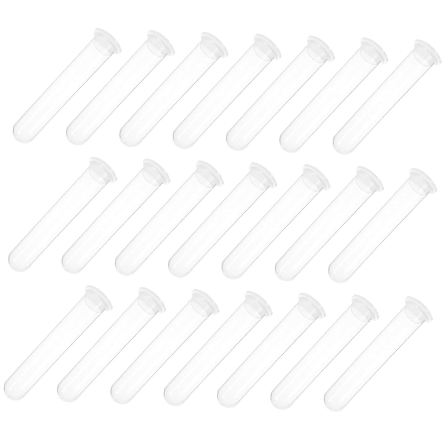MAGICLULU 100 pcs 20ml Laboratory Tubes Screw Caps Plastic Microcentrifuge Vials for Lab Testing and Sample Storage