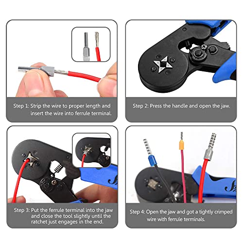 terminal,ERYUE Ferrule Crimping Tool Kit Virola Alicate Crimper 1200Pcs Terminais de terminais de vi