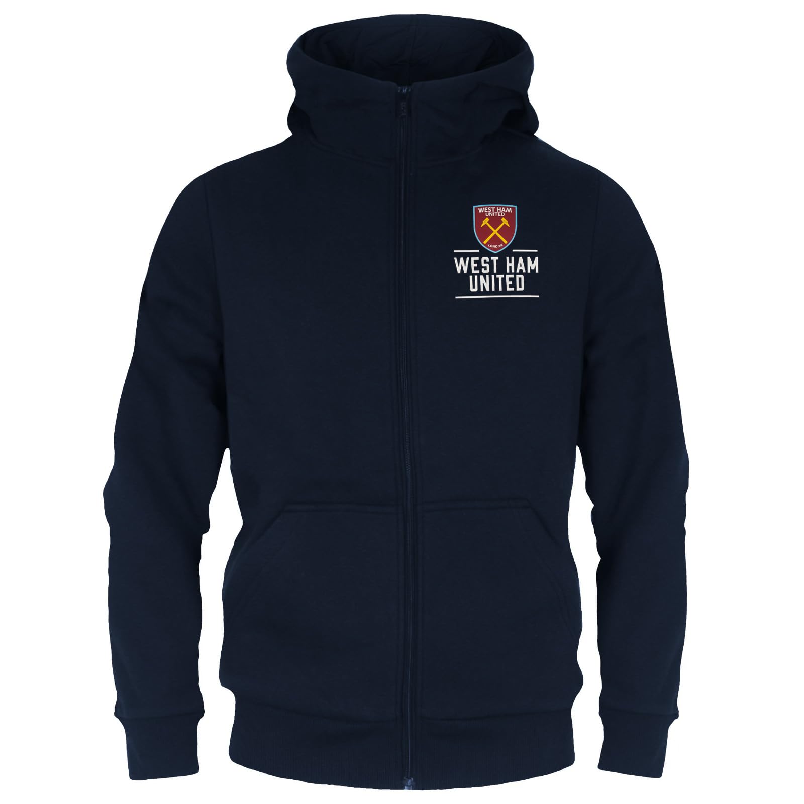 West Ham United Boys Navy Blue Fc Official Gift Fleece Zip Hoody Navy 12-13 Years Xlb