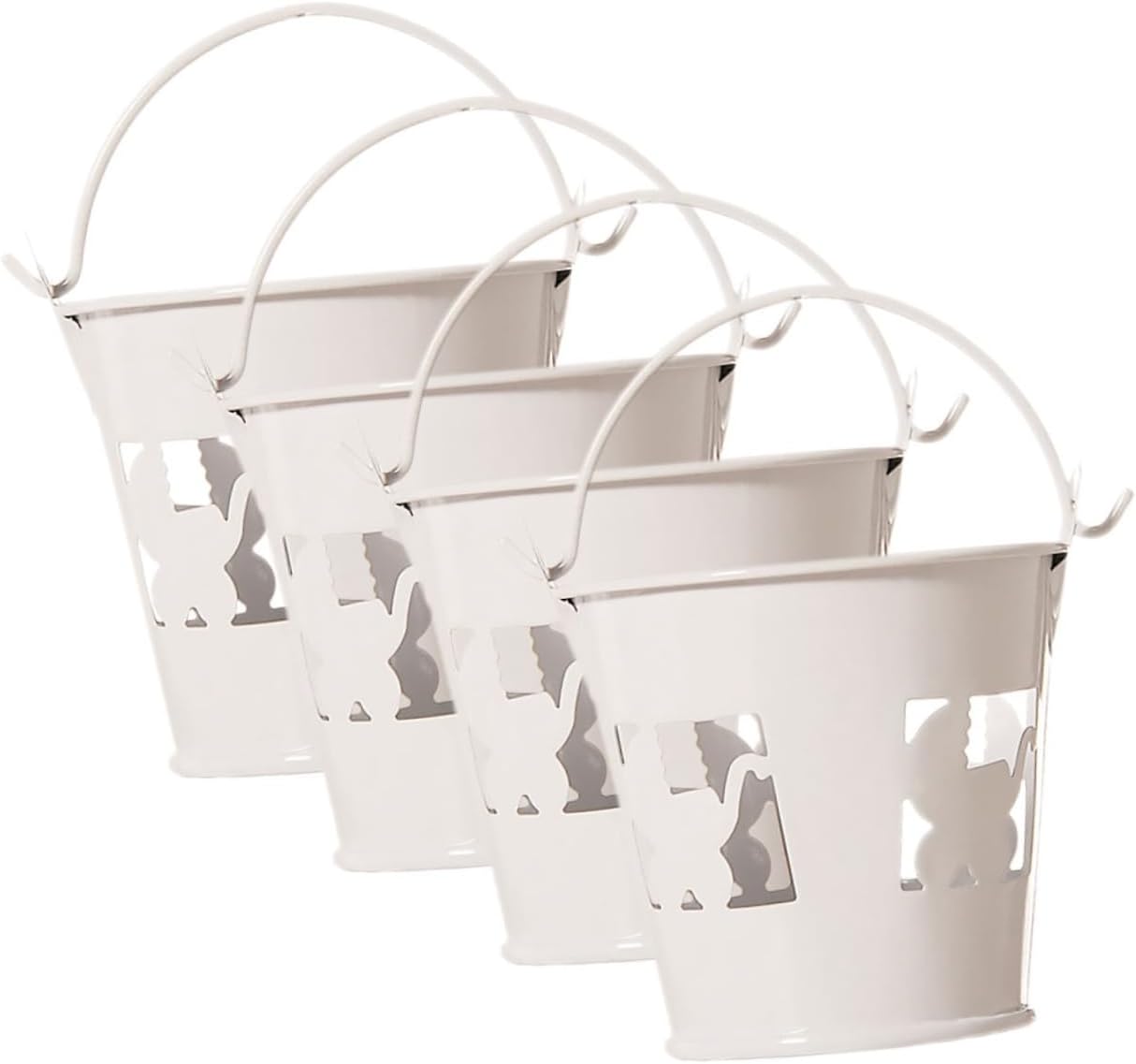 Garneck 16pcs Hollow Design Candy Snack Storage Buckets with Handle Decorative Organizers for Parties Easter Halloween and Weddings