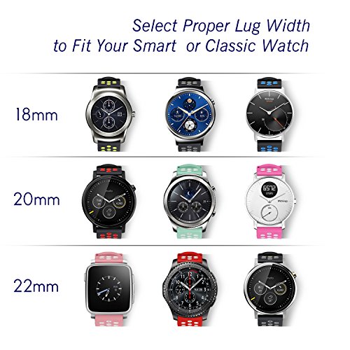 20Mm Smart Watch Bands, Fantek Silicone Sport Quick Release Strap Wristband #TOP4