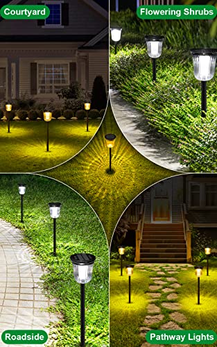 Jsot 200 Lumens Solar Pathway Lights,4 Pack Solar Outdoor Landscape Path Lights Waterproof,Bright Solar Driveway Lights,Ip65 Long Last Led Solar Walkway Light For Garden,Lawn,Path.(Warm/White Light) #TOP5