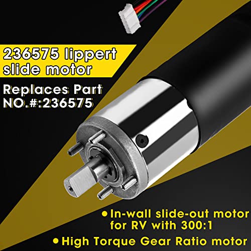 Image of 236575 RV in-Wall Slide-Out Motor,Fit for lippert-Schwintek in-Wall Slide System, IG-42 10mm RV Slide Out Motor Assembly,DC 12V,High Torque Gear Ratio 300:1