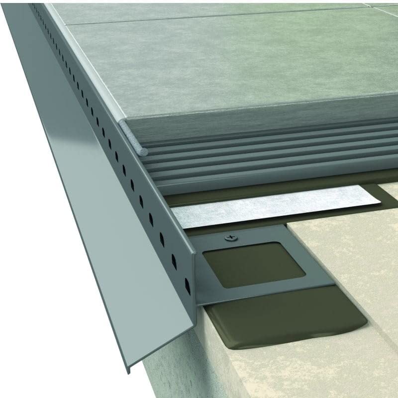 Renoplast® aluminium binnenhoek 90° voor dakgoot profiel K100 grijs | Afwerking van terrassen en balkons | Tegelvloeren op lijmmortel | Waterafvoersystemen hoekprofiel | gepoedercoat Renoplast® aluminium binnenhoek 90° voor dakgoot profiel K100 grijs | Afwerking van terrassen en balkons | Tegelvloeren op lijmmortel | Waterafvoersystemen hoekprofiel | gepoedercoat