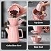 Wmazio Pour Over Drip Coffee Maker Set, Coffee Brewer Cone Filter, Ceramic Pour Over Coffee Dripper Set, V60 Dripper & Decanter & Bowl, Gift, 1-2 Cup, Pink